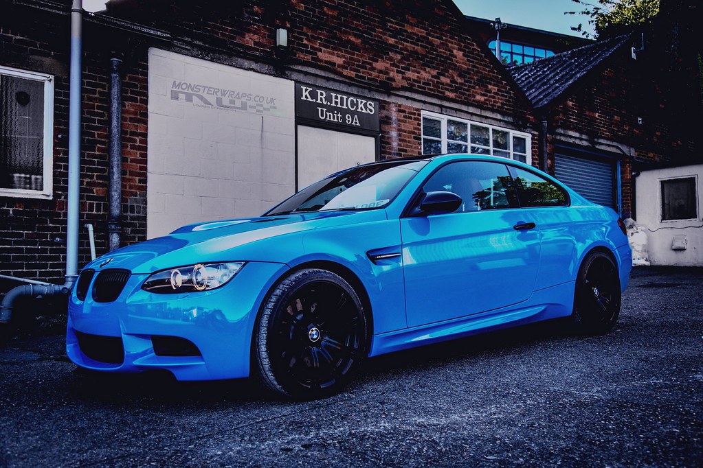 Blue Metallic Vinyl Wraps For BMW 3