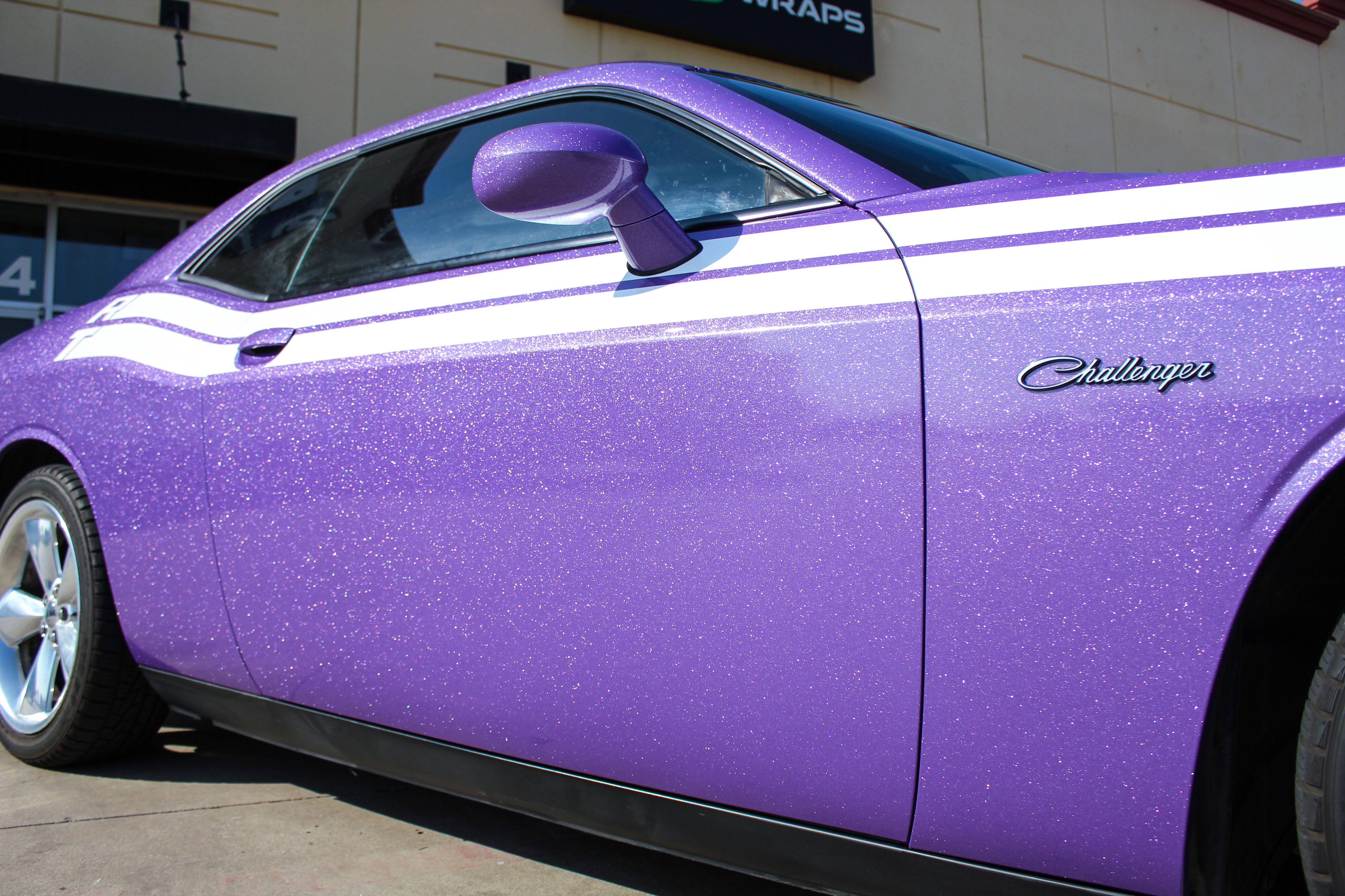Glitter Purple Diamond Vinyl Wraps For Dodge Challenger