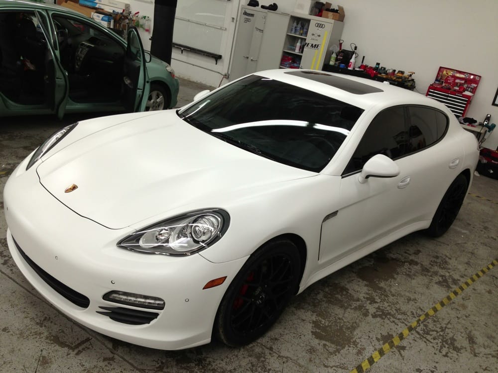 Matte White Vinyl Wraps 2011 Porsche Panamera