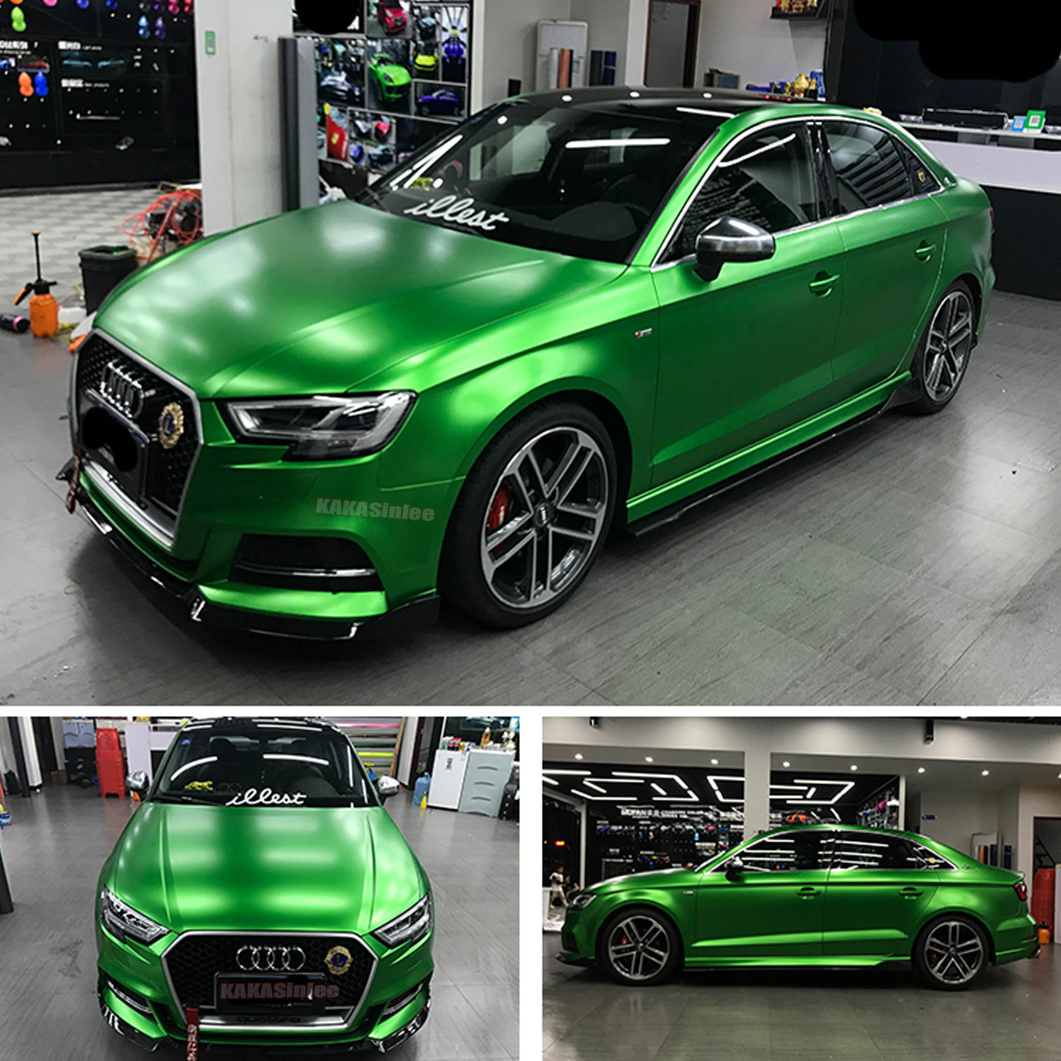 Metallic Green Vinyl Wrap for audi q3