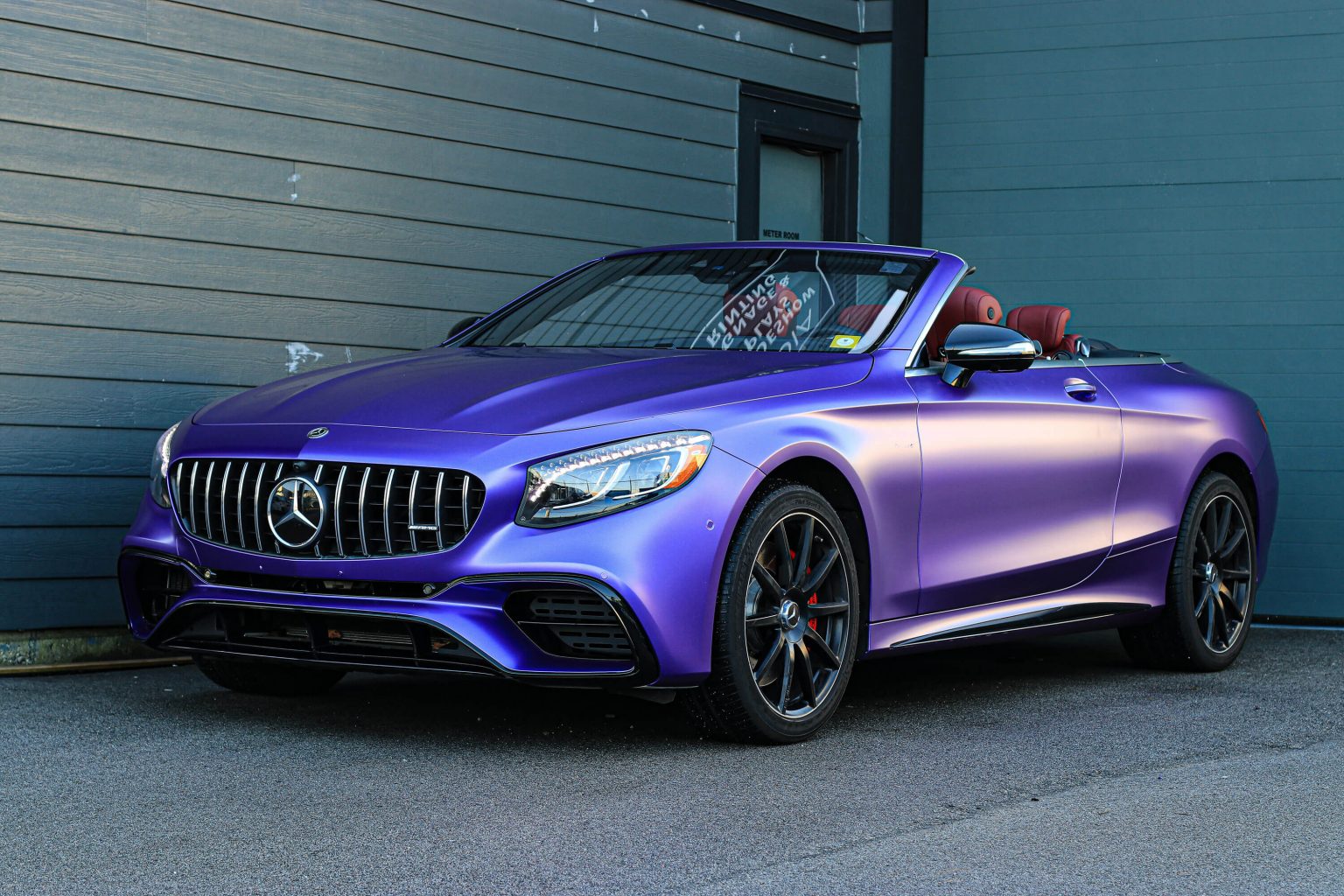 Satin Metallic Purple Vinyl Car Wrap For Mercedes AMG S63